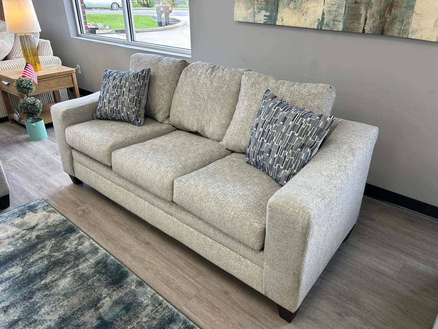 Hershey Sofa & Loveseat Set - Fog (Light Gray)