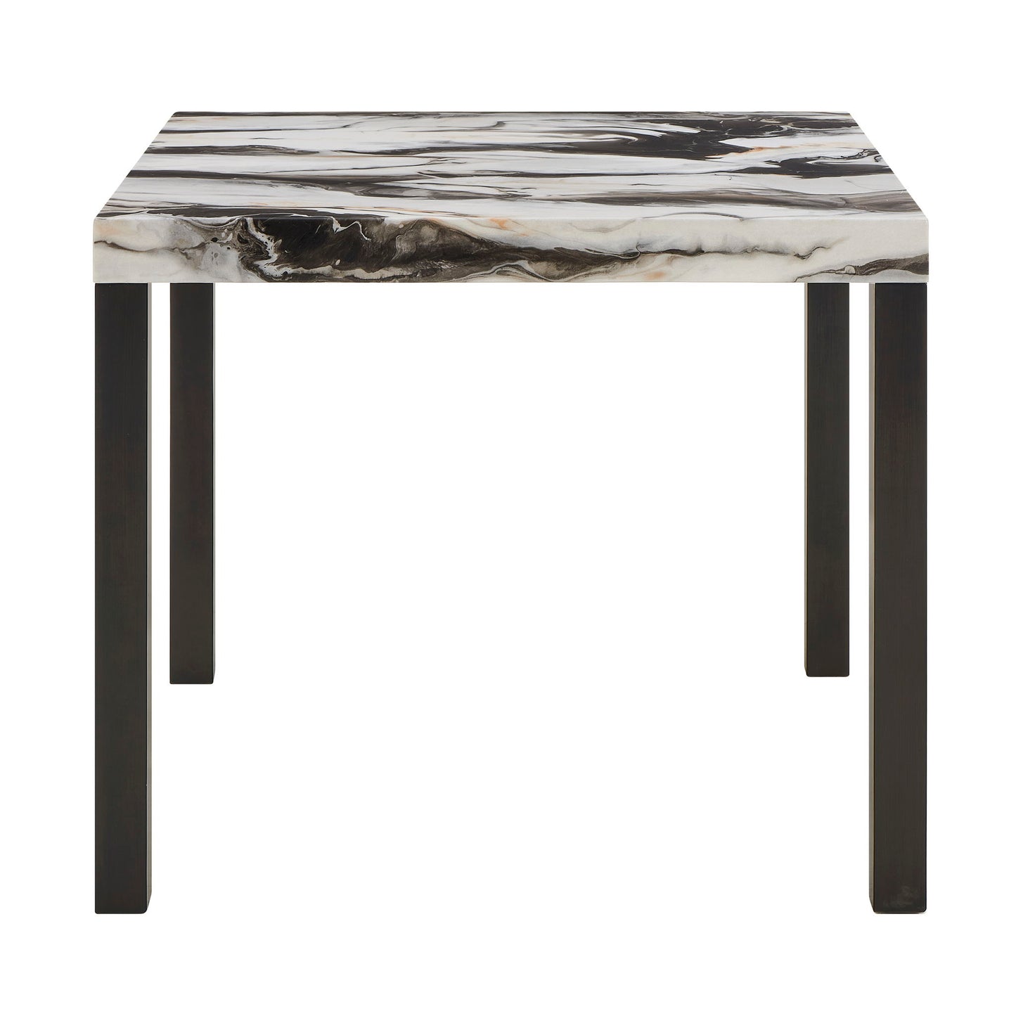 Vega - Faux Marble Counter Height Table - White / Black
