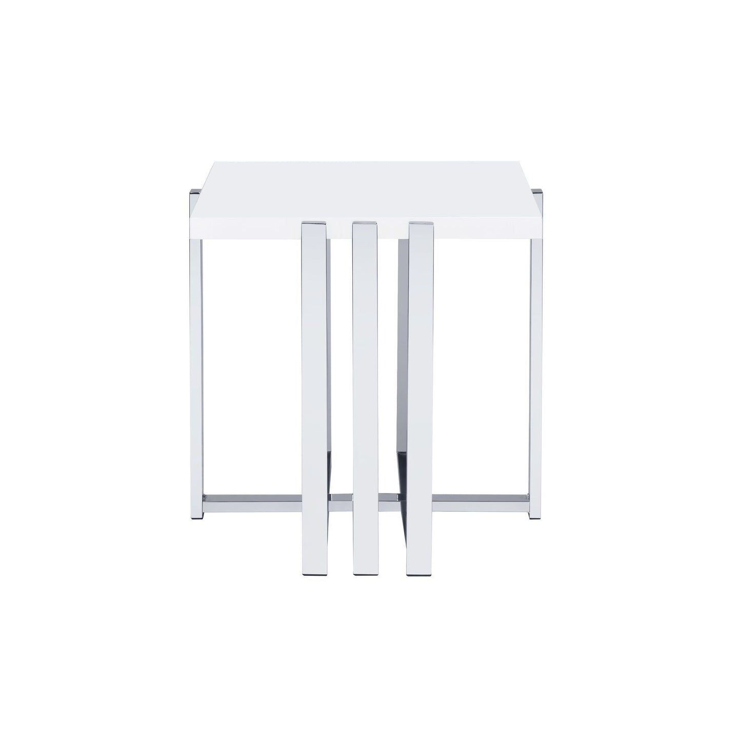 Cable - End Table - White / Silver