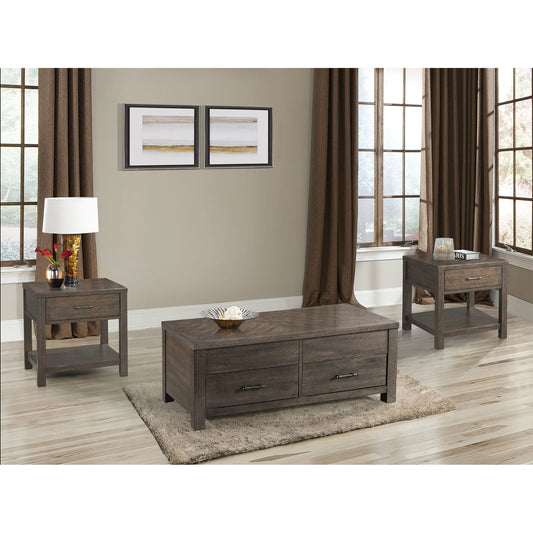 Jax - 3 Piece Occasional Table Set (Lift Top Coffee & Two End Tables) - Cherry