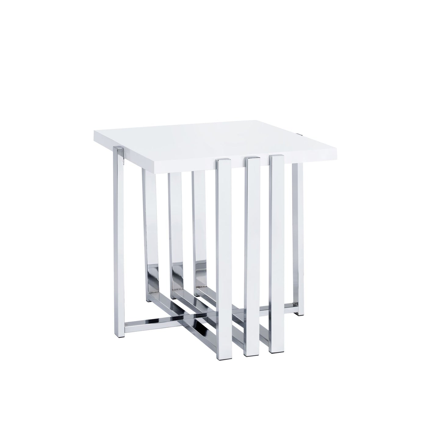 Cable - End Table - White / Silver