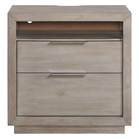 Arcadia - 2-Drawer Nightstand With USB - Gray