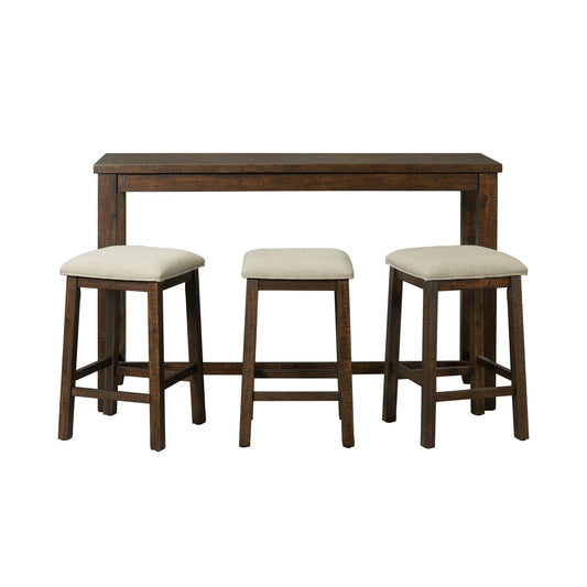 Jax - Bar Table Single Pack (Table And Three Stools) - Dark Walnut