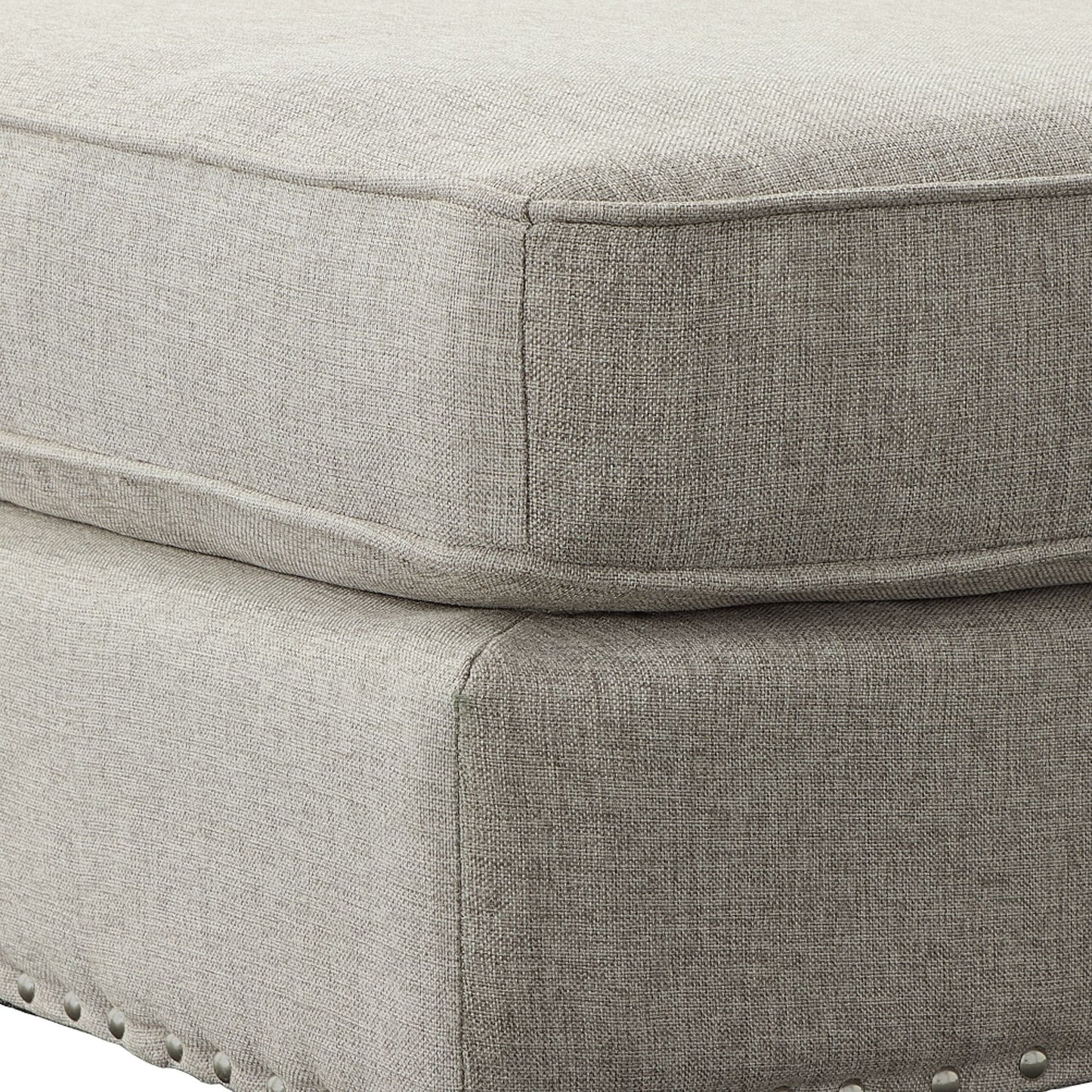 Erica - 497 Ottoman With Chrome Nail (Ista 3) - Heirloom Gray