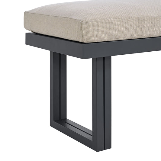 Playa - Dining Bench - Dark Gray / Beige