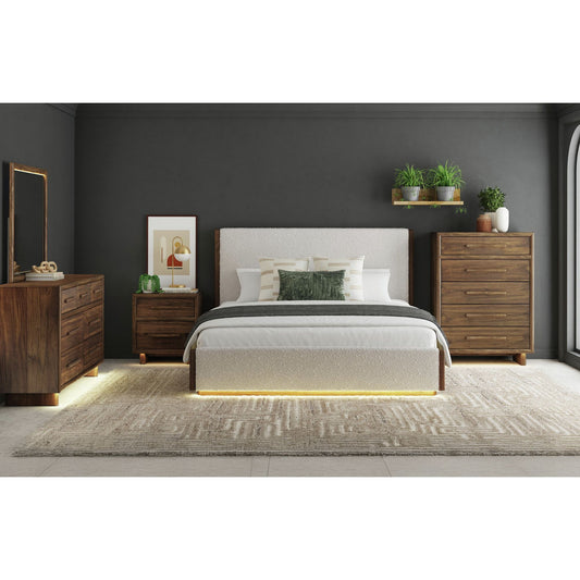 Brisbane - Upholstered Bedroom Set With Boucle And LED