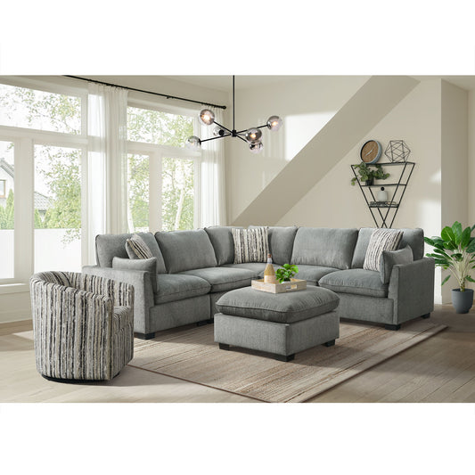 Deville - Modular Ottoman - Nova Gray
