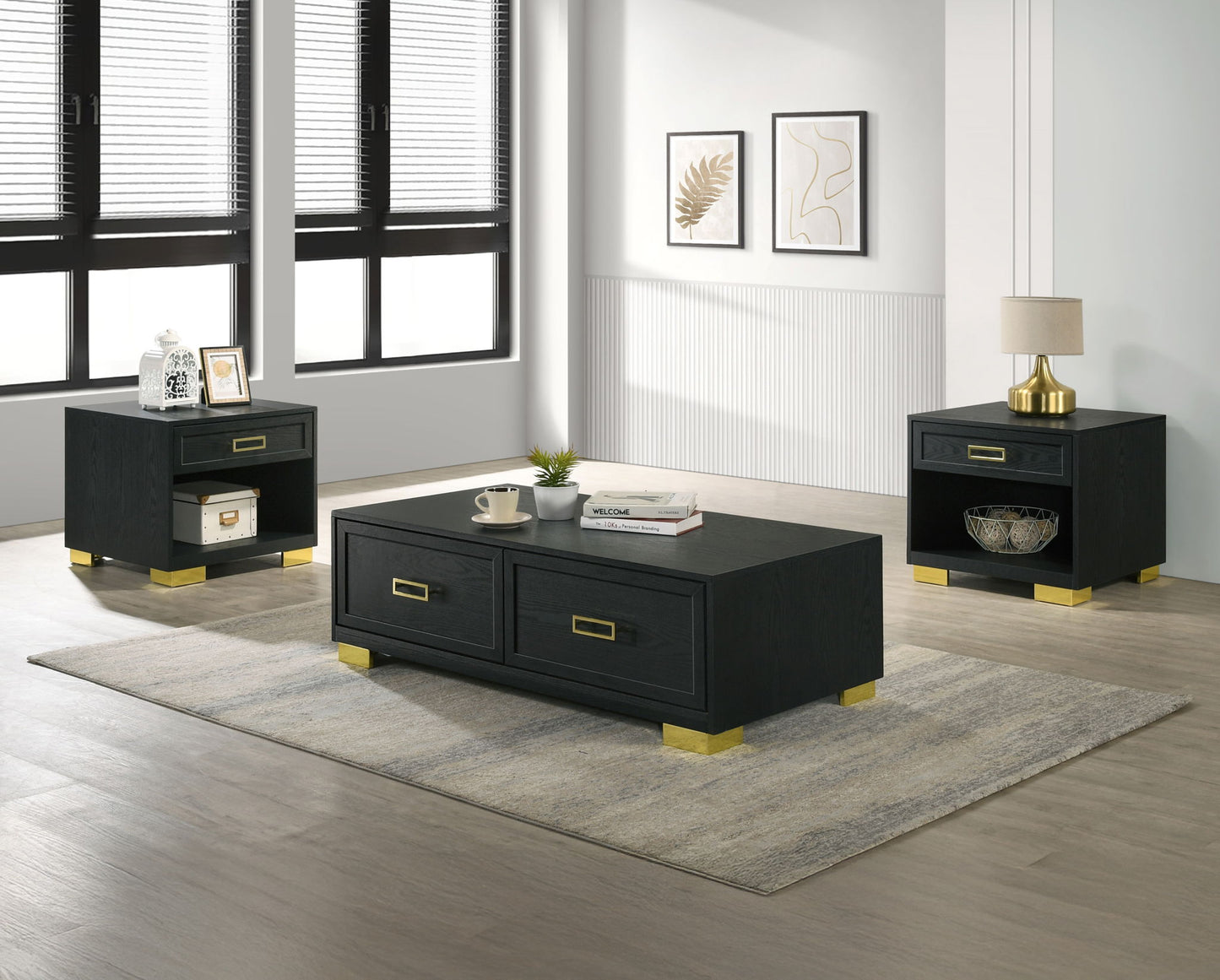 Pepe - Table Set (Coffee & 2 End Tables) - Black