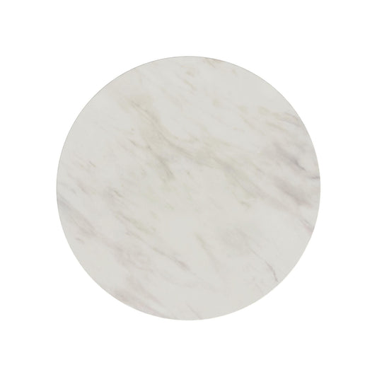 Sylvie - Round Dining Table (Top With Faux Marble And Base) - Dark Brown / White