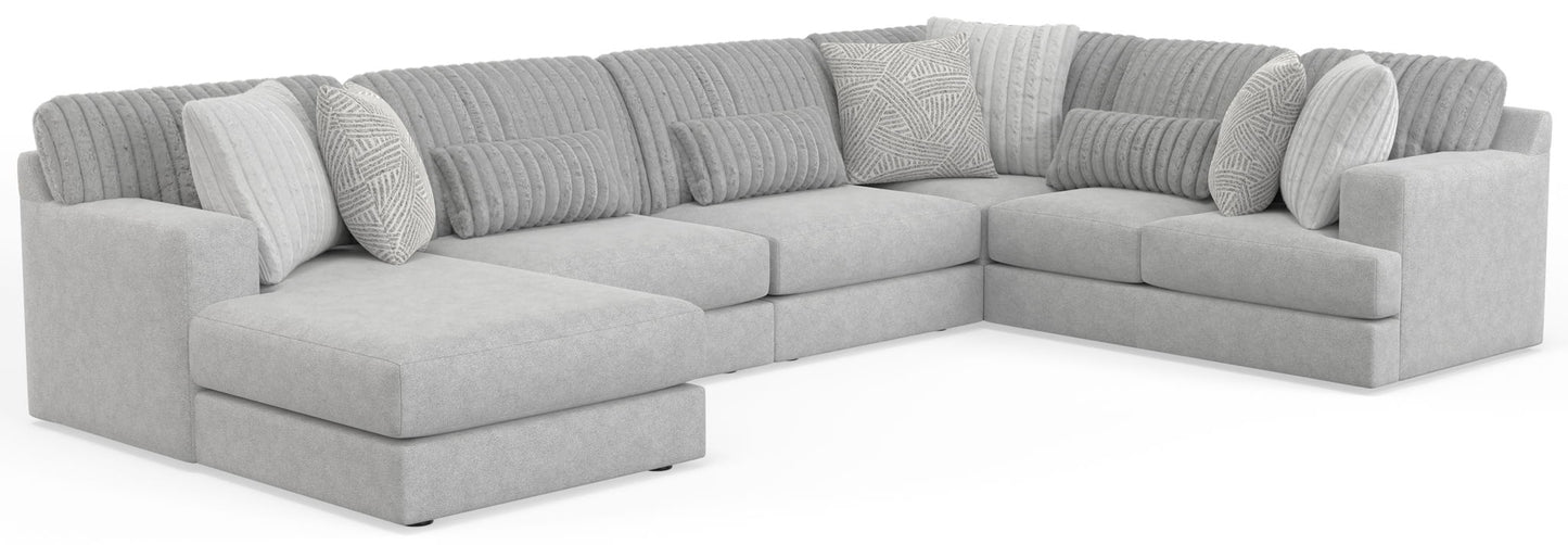 Logan - Upholstered Sectional With Comfort Coil Seating And Accent Pillows Included