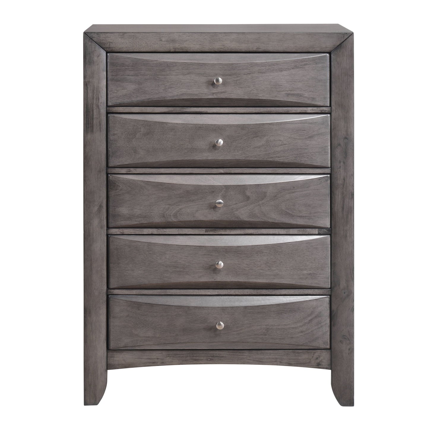 Emily - 5-Drawer Chest (Sturdy) - Gray