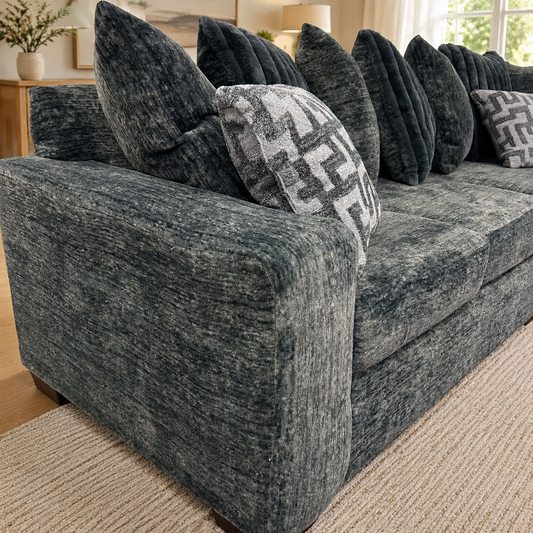 Galactic 2-Piece Sectional in Dark Gray in an inviting contemporary living room