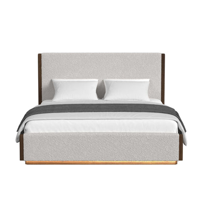 Brisbane - Upholstered Bed With Boucle And LED