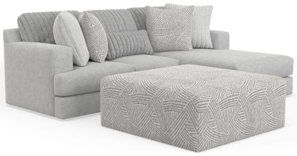 Logan - Upholstered Sectional With Comfort Coil Seating - 46" Cocktail Ottoman And Accent Pillows Included