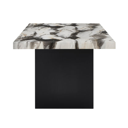 Vega - Faux Marble Dining Table - White / Black