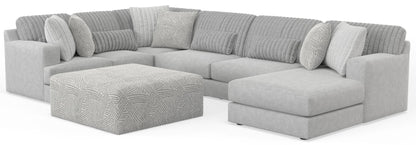 Logan - Upholstered Sectional With Comfort Coil Seating - 46" Cocktail Ottoman And Accent Pillows Included