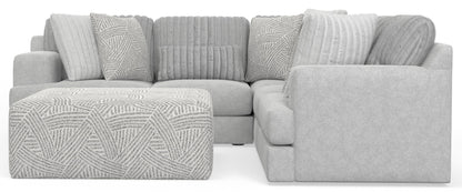 Logan - Upholstered Sectional With Comfort Coil Seating - 46" Cocktail Ottoman And Accent Pillows Included
