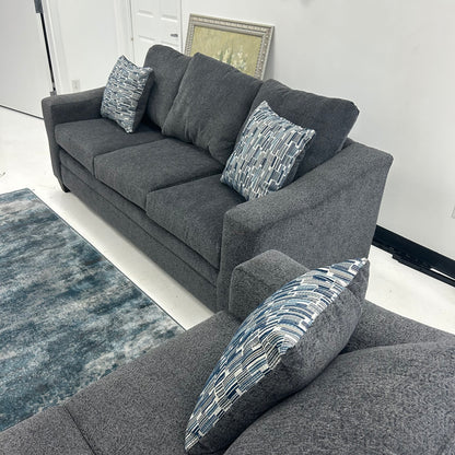 Hershey Sofa/Loveseat Set - Pebble (Dark Gray)