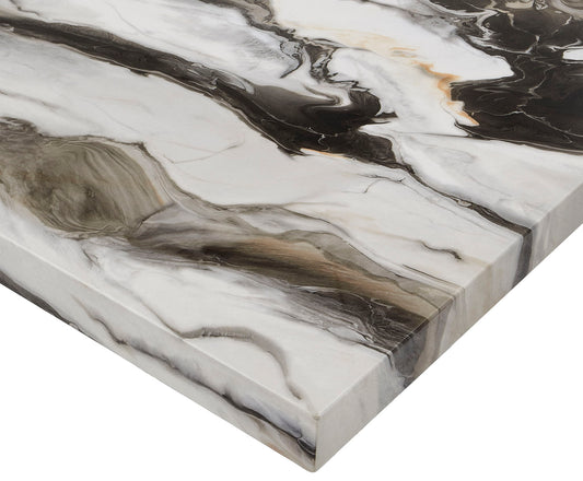 Vega - Faux Marble Counter Height Table - White / Black