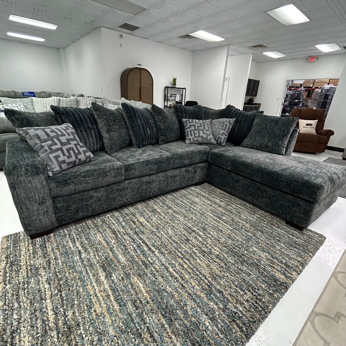 Galactic 2-Piece Sectional- Charcoal