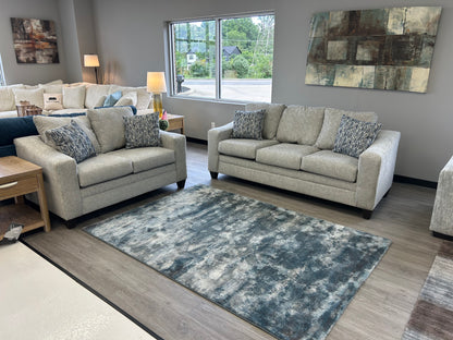 Hershey Sofa & Loveseat Set - Fog (Light Gray)
