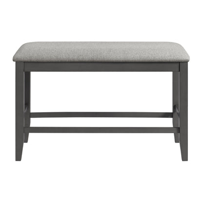 Seneca - Counter Bench Without Back And With Gray Fabric - Gray