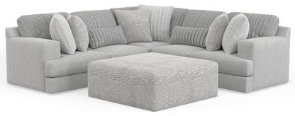 Logan - Upholstered Sectional With Comfort Coil Seating - 46" Cocktail Ottoman And Accent Pillows Included