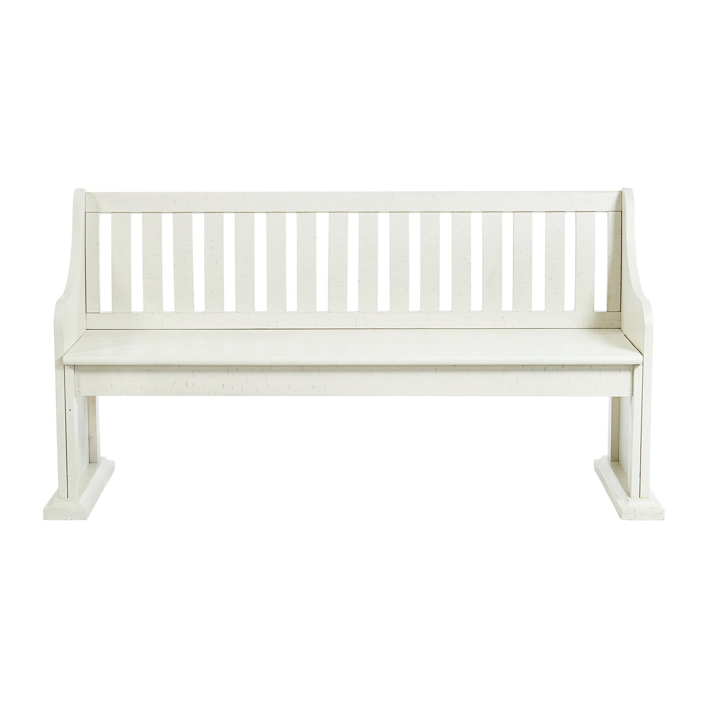 Stone - Pew Bench With Storage - White