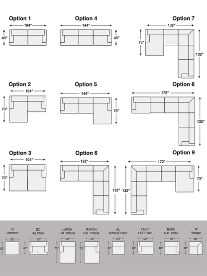 OVERSIZED CORDUROY Modular Sectional Collection (CONTACT FOR DETAILED PRICING)