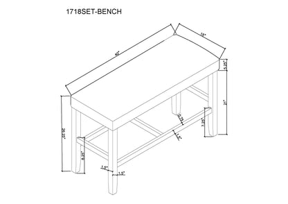 Marbel - Counter Height Bench - Dove