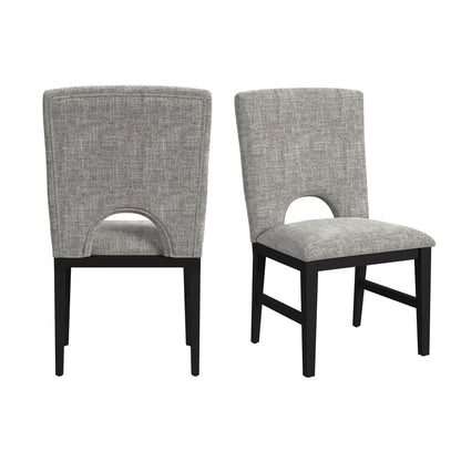 Oregon - Fabric Dining Side Chair (Set of 2) - Gray / Black