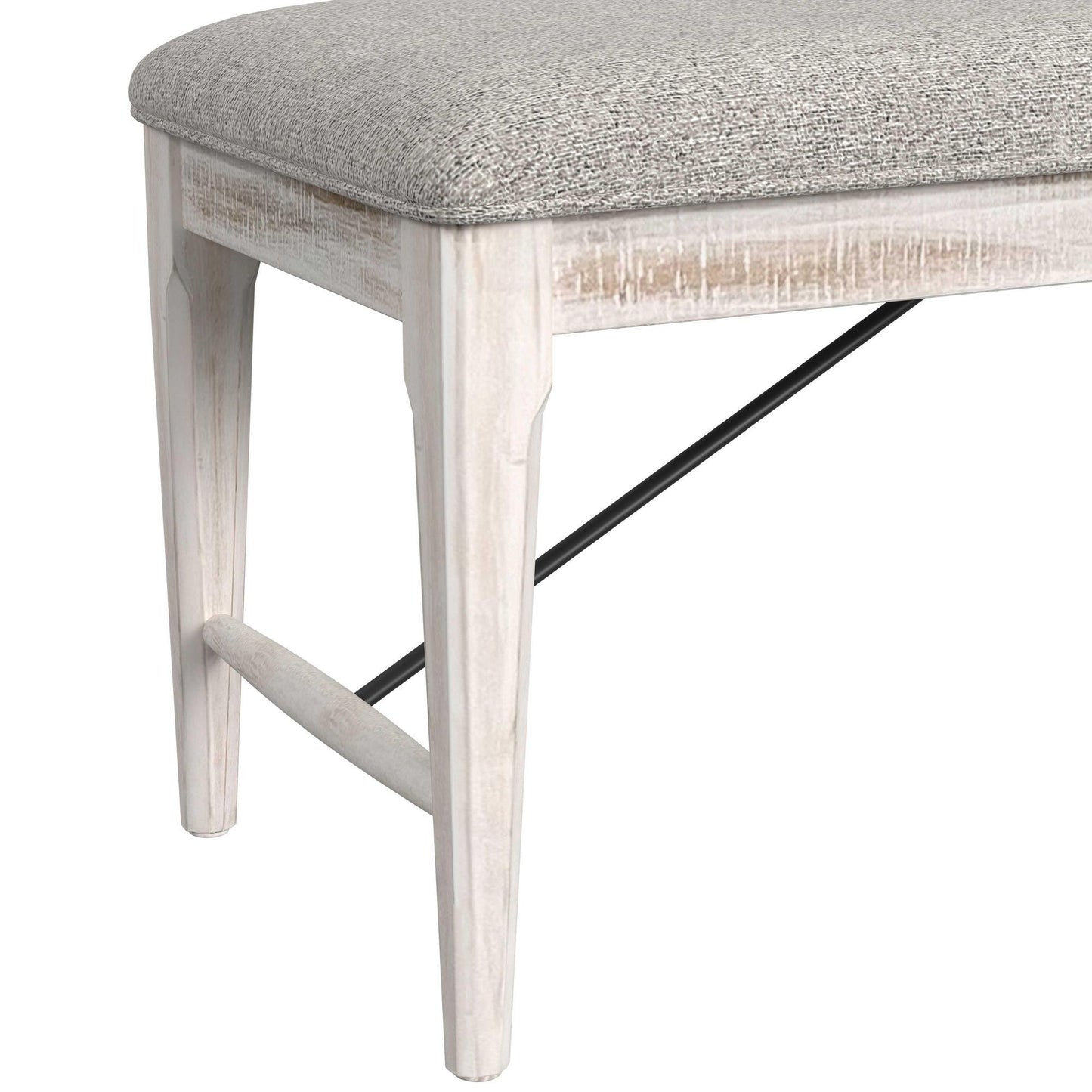 Rogen Rustic - Dining Bench - Rustic White / Gray